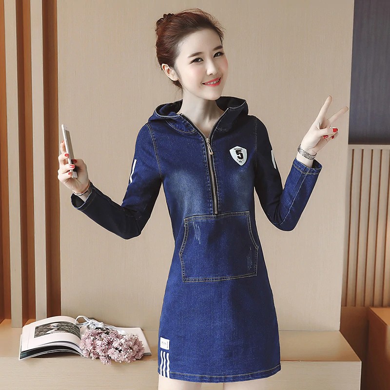 women's long sleeve denim dresses