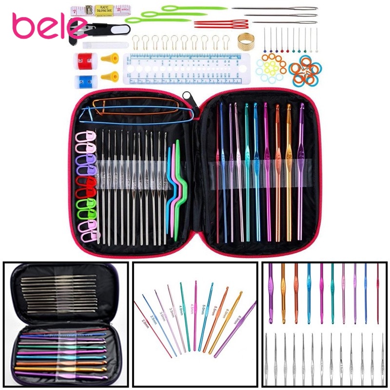 100pcs Crochet Hook Set Yarn Knitting Needles Sewing Tools Full Set DIY
