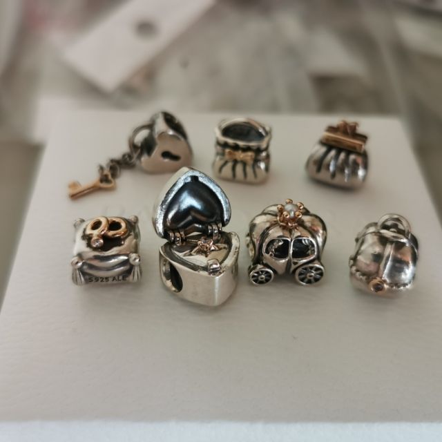 Pandora two tone charms silver with 14k gold authentic Philippines