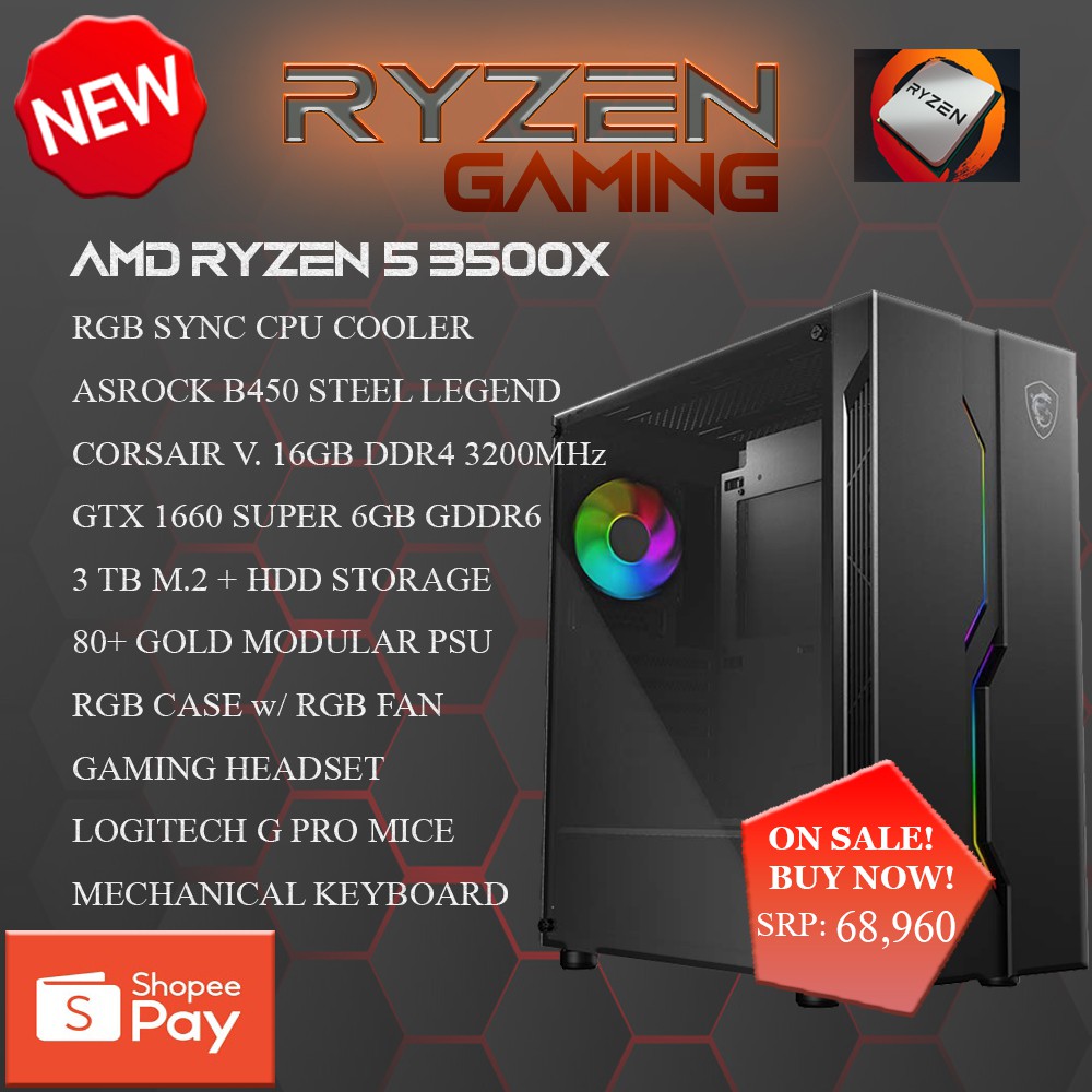 Choose Your Weapon Ryzen Cpu Build Ryzen 5 3400g Ryzen 5 3600 Ryzen 9 3900x Ryzen 5 3500x Processor Shopee Philippines