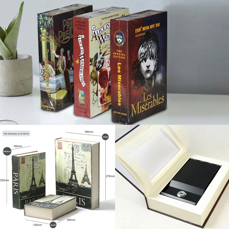 2021 Hidden Safes Classic Simulation Book Style Safes Key Lock Security