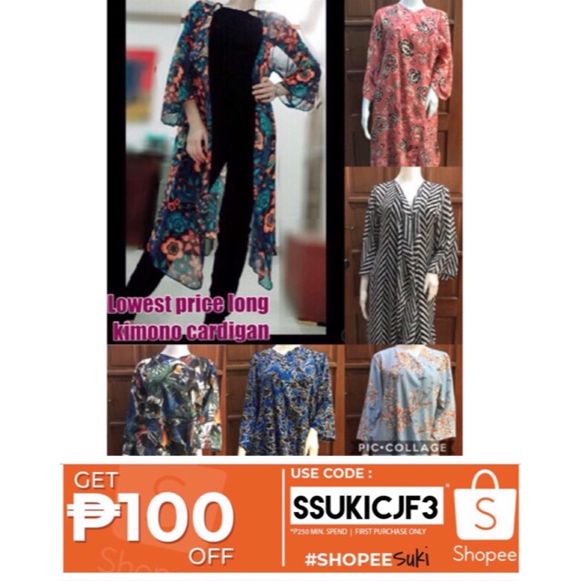 kimono cardigan shopee