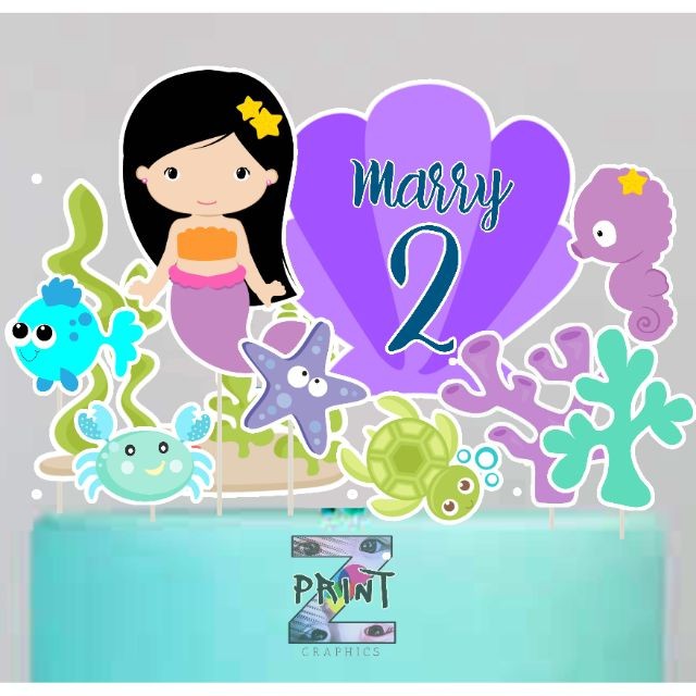 Mermaid Under The Sea Cake Topper Set Shopee Philippines