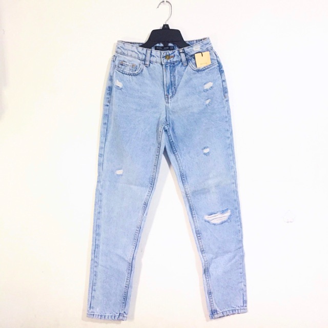 bershka ripped mom jeans