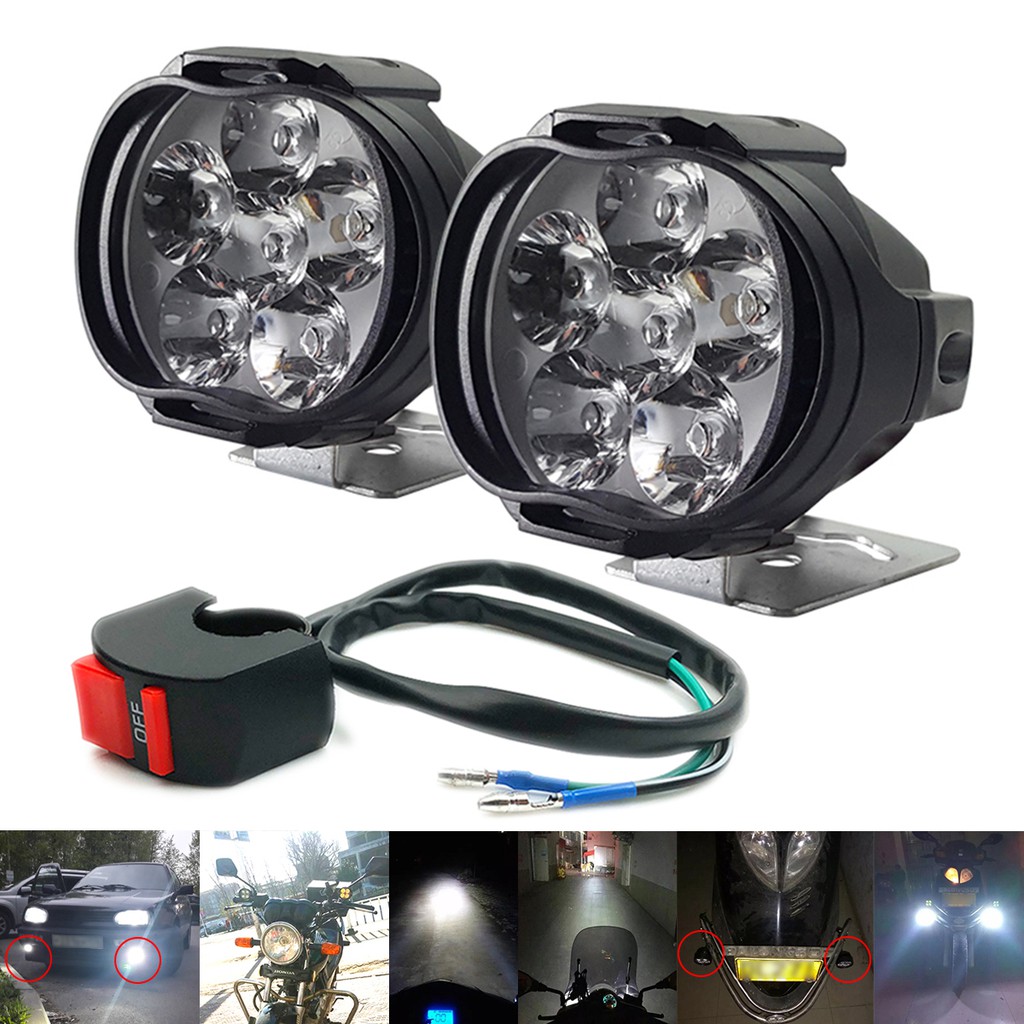 Motorcycle 9w Led Headlight E-bike Spot Lights Car Fog Drl External 