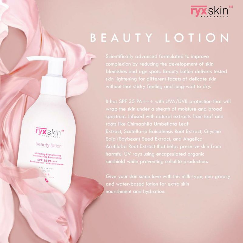 RyxSkin Sincerity Beauty Lotion (New packaging) | Shopee Philippines