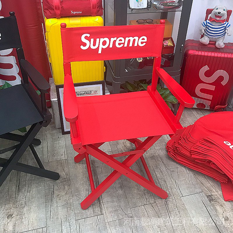 Supreme Director Chair 19ss Street Wear Folding Solid Wood Back Trendy