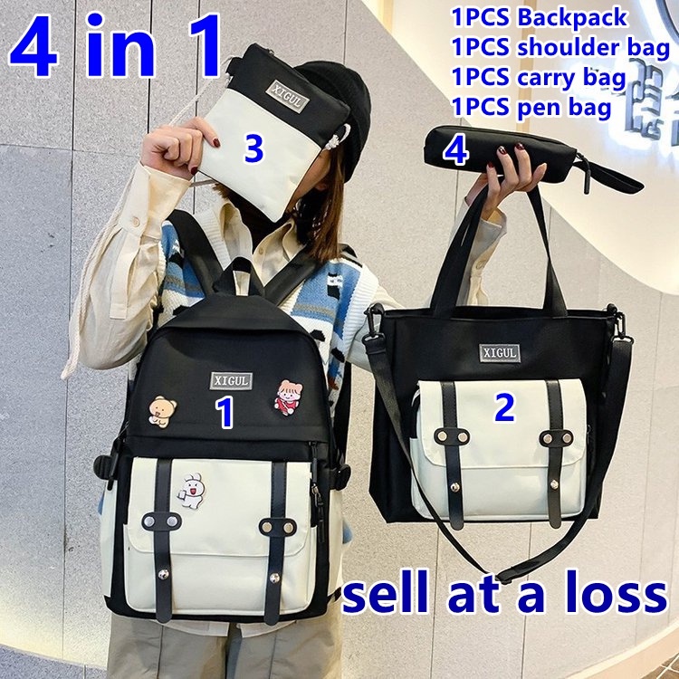 School Bag Korean Style Harajuku Ulzzang Women's Nylon Backpack Beg