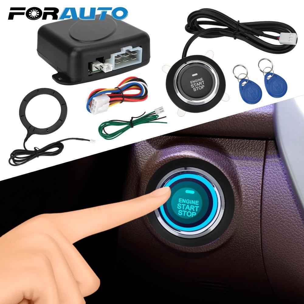 12V Engine Push Button Car Alarm Keyless Entry Starter Antitheft System