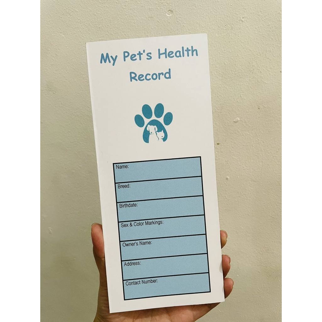 Pet's Health Card / Vaccination Card for Pets Shopee Philippines