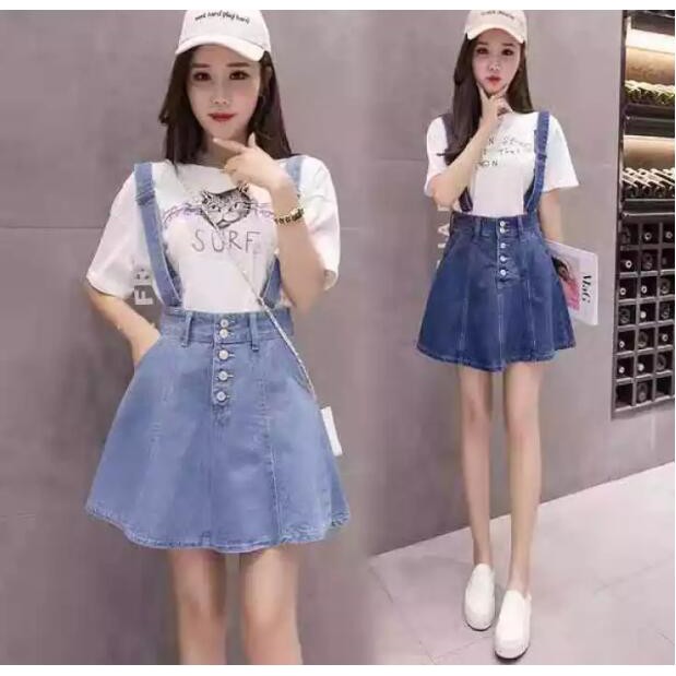 denim skirt suspenders