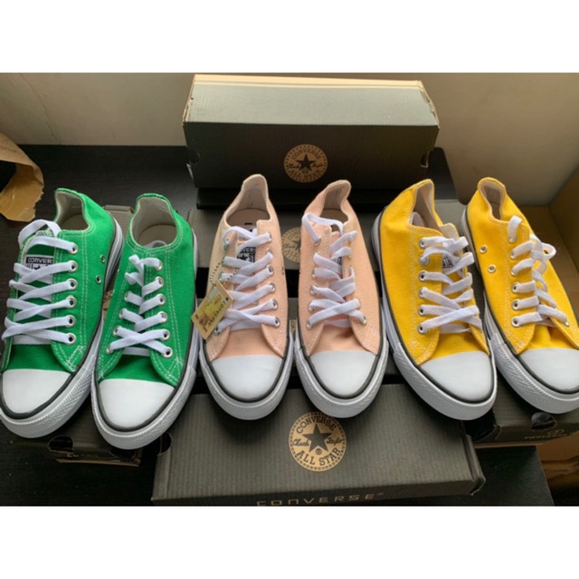 yellow and green converse