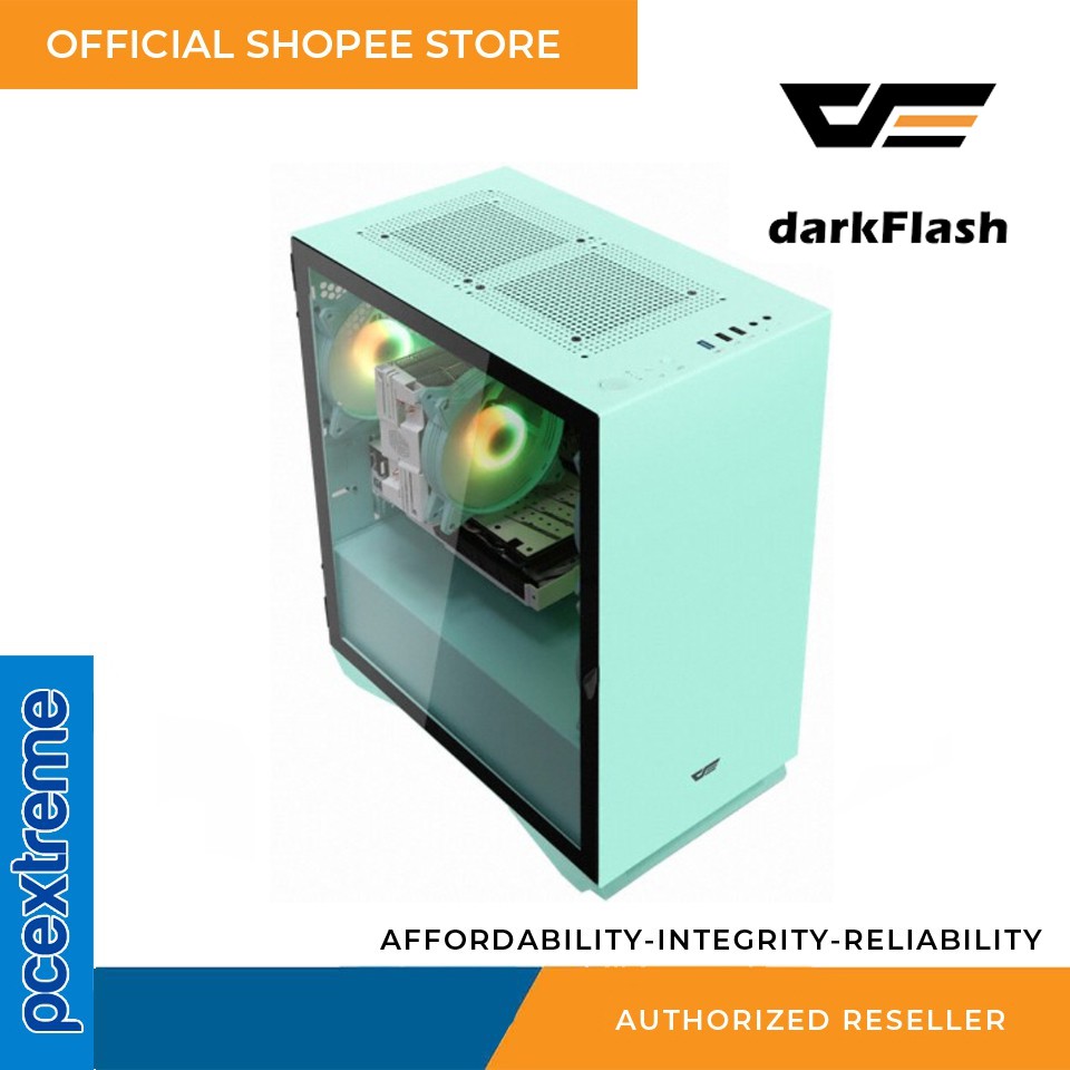 DARKFLASH DLM22 LUXURY MATX MINT GREEN TEMPERED GAMING CASE Shopee