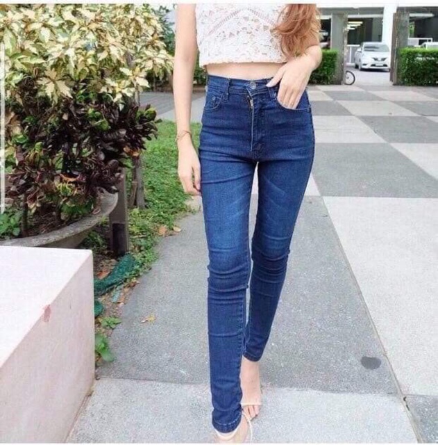 high waisted blue jeans topshop