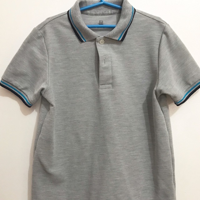 Original Uniqlo Grey collared shirt (boys) | Shopee Philippines