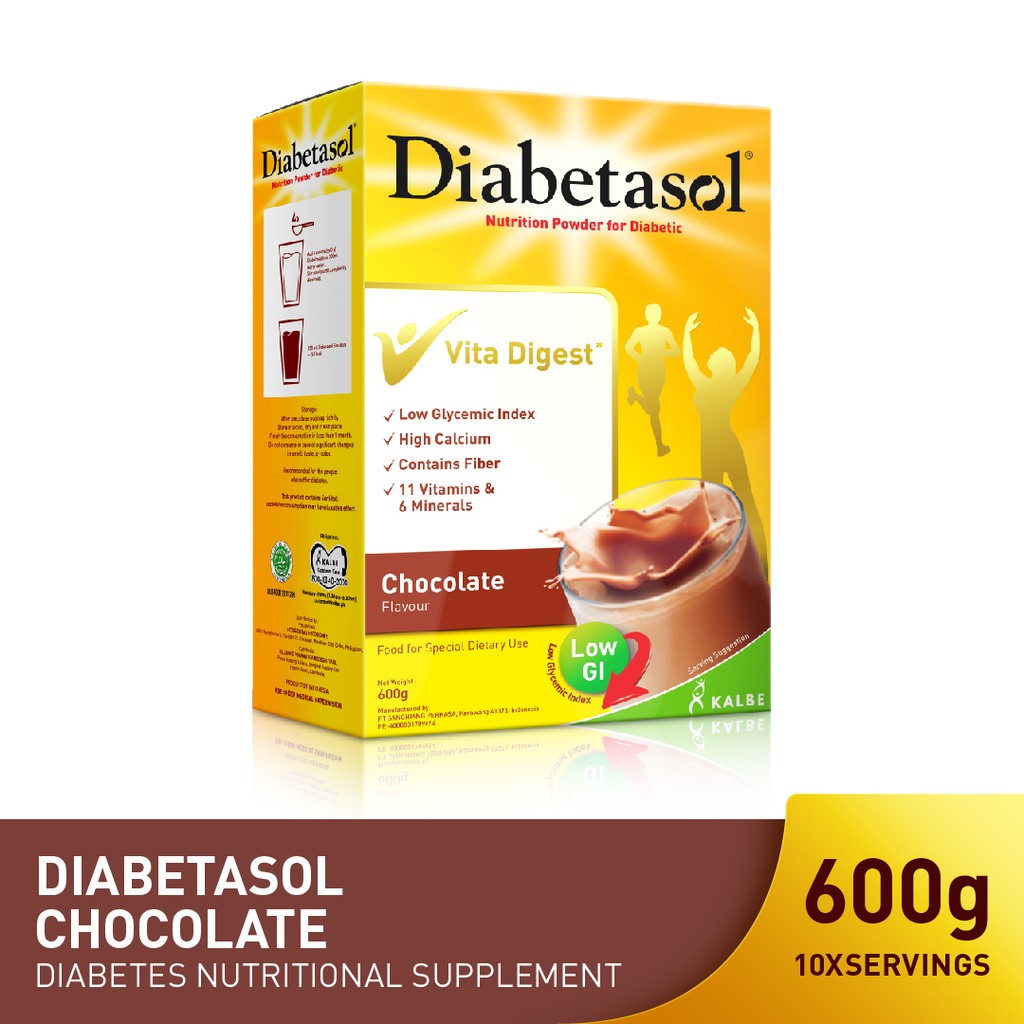 Diabetasol Chocolate 600g. (Nutritional Formula Drink for Diabetic