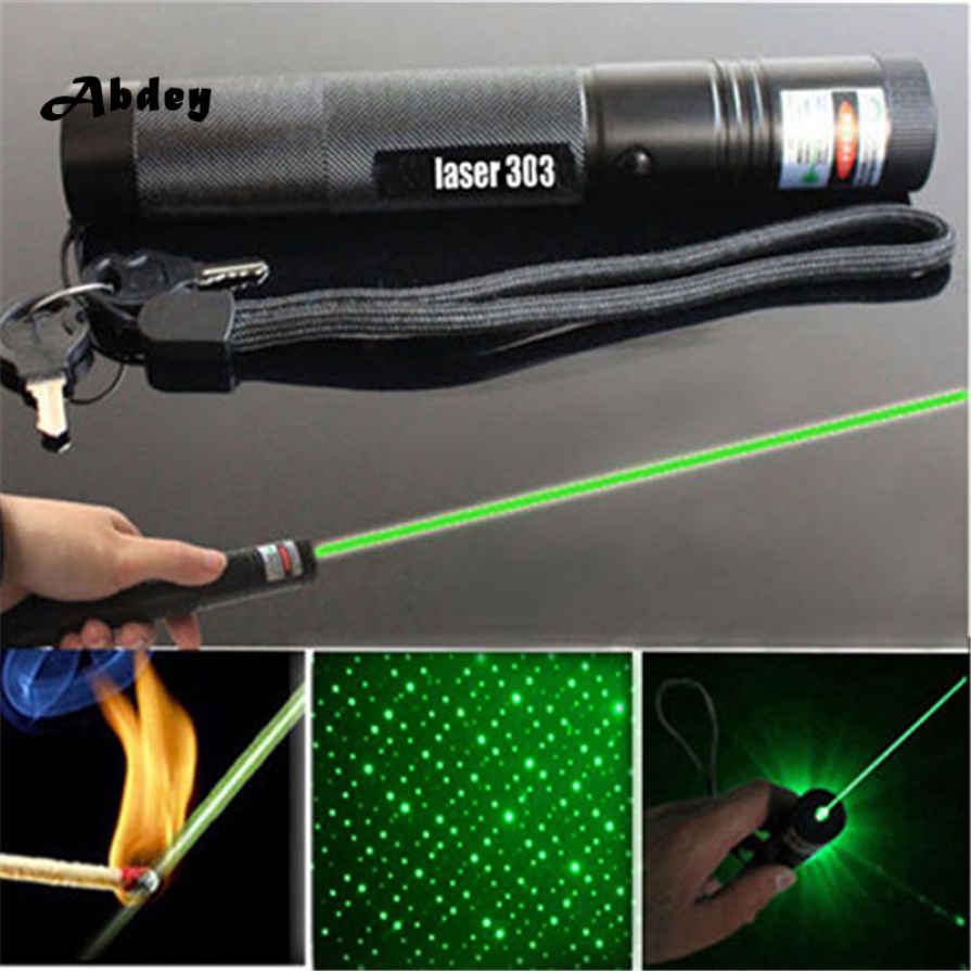 Green Light Laser Beam Safety Key 1MW 532NM Adjustable Pointer Visible w/Battery 