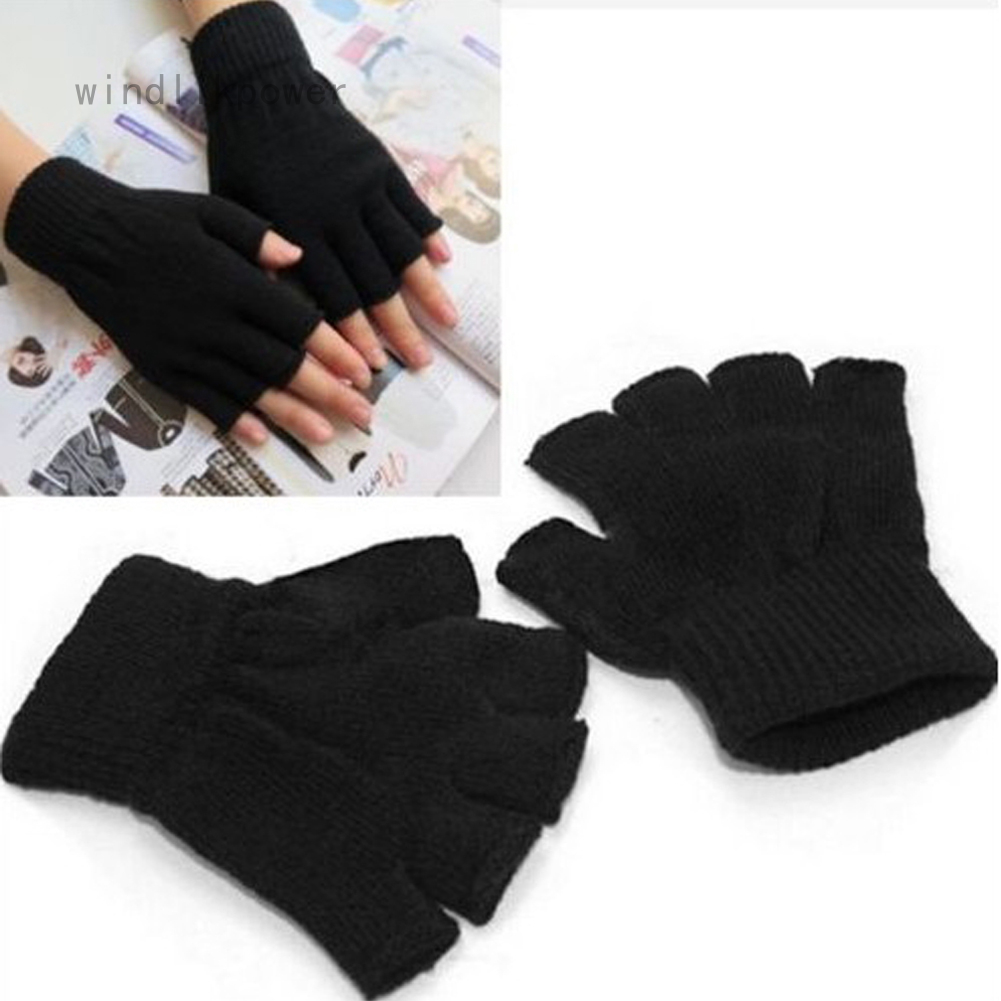 half finger winter gloves