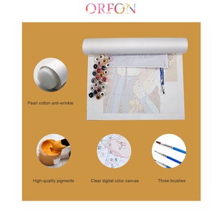 【ORFON】Paint by Number Abstract Sun Moon Leaves Minimalist Wall Art Canvas Painting for Living Room Home Decor #2