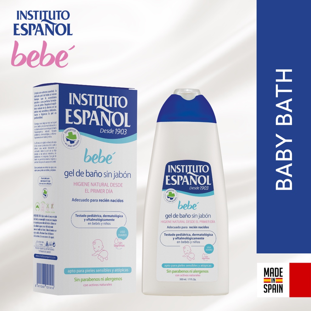 Instituto Espanol Bebe Baby Bath Shower Gel Soap Free De Bano Sin