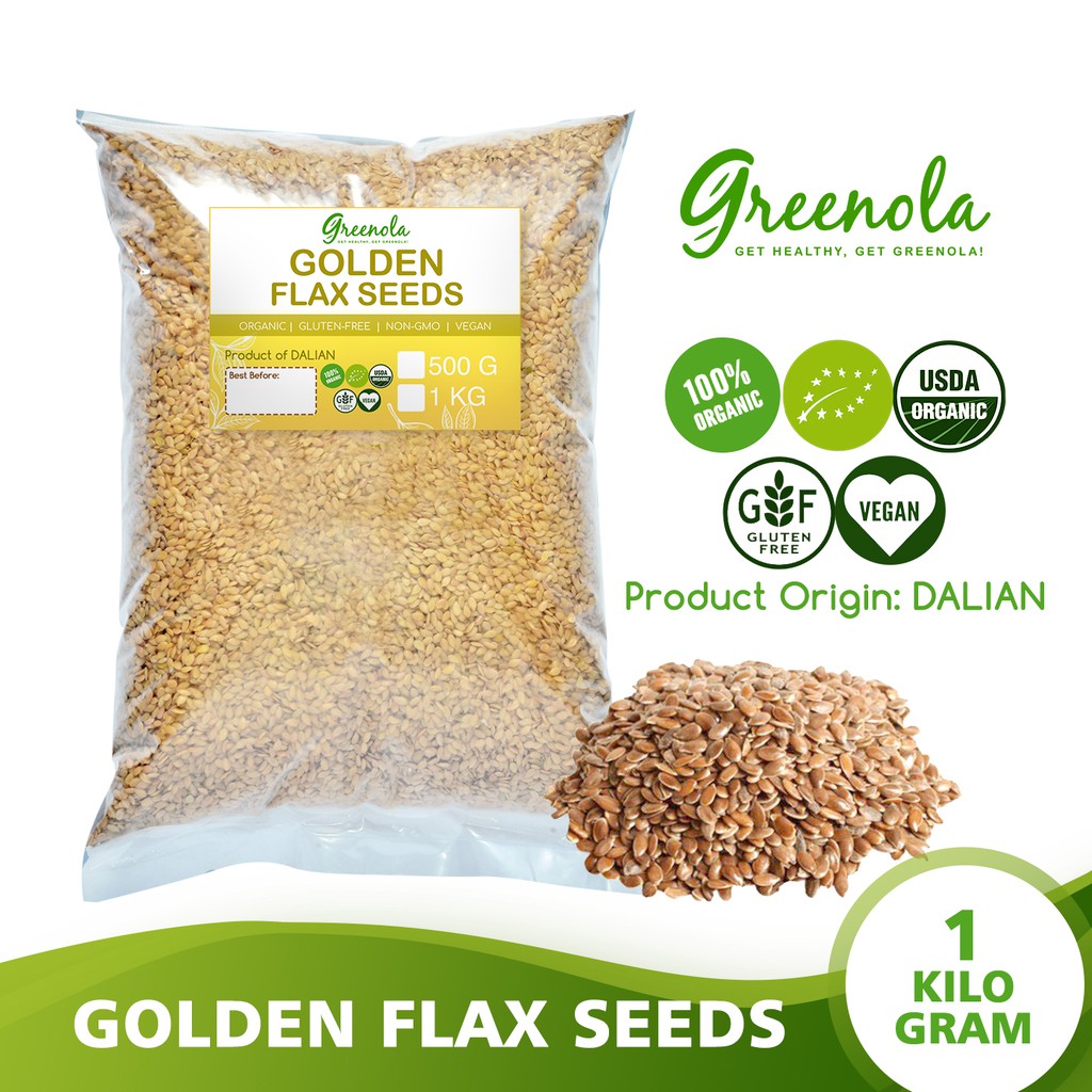 Greenola Organic Golden Flax Seeds (Wholesale) 250G 500G 1Kg Shopee