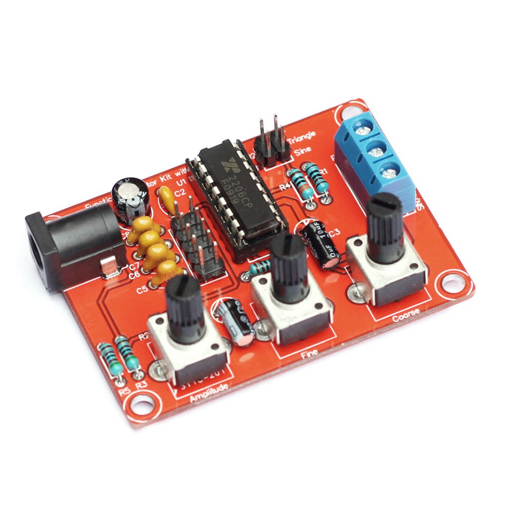 Signal Generator Kit Sine/Triangle/Square Output 1Hz-1MHz XR2206+ Arylic Shell