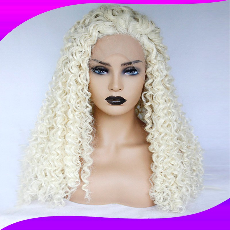 Women Afro Kinky Curly White Wig Lace Front Wig Shopee Philippines