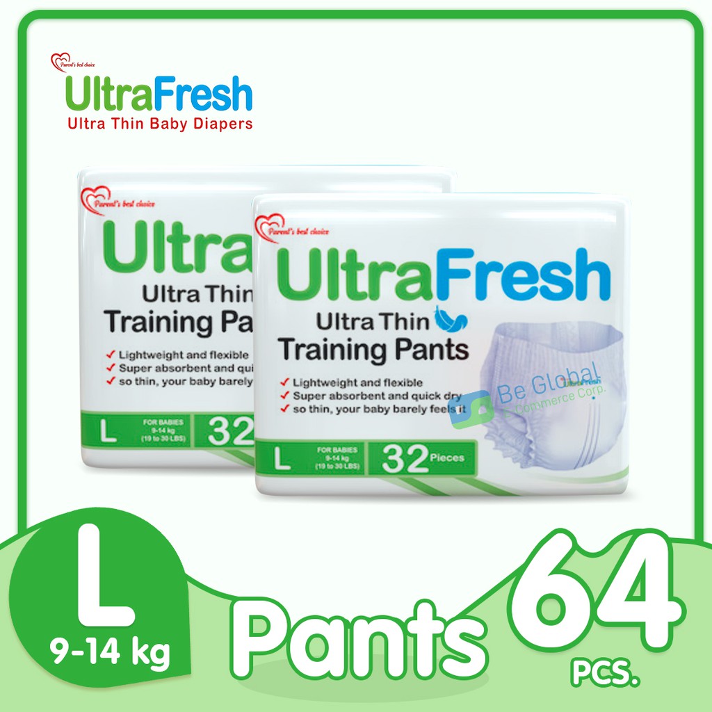 Ultrafresh Ultra Thin and Dry Training Pants Large 64pcs (32pcs x 2packs) Pull Up Diapers
