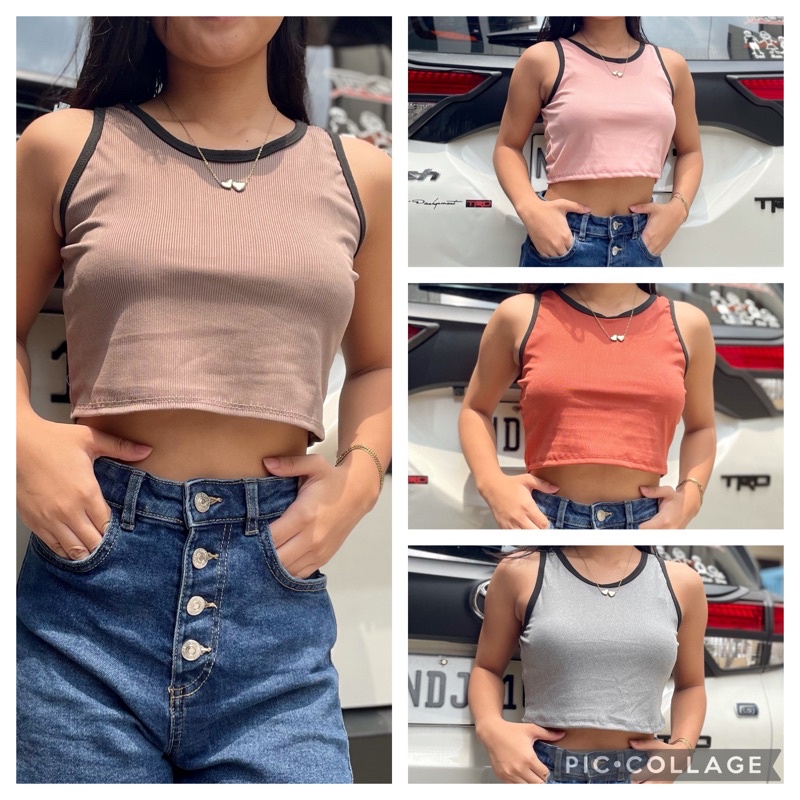ZARA Fashion Knitted Ribbed Croptop | Shopee Philippines