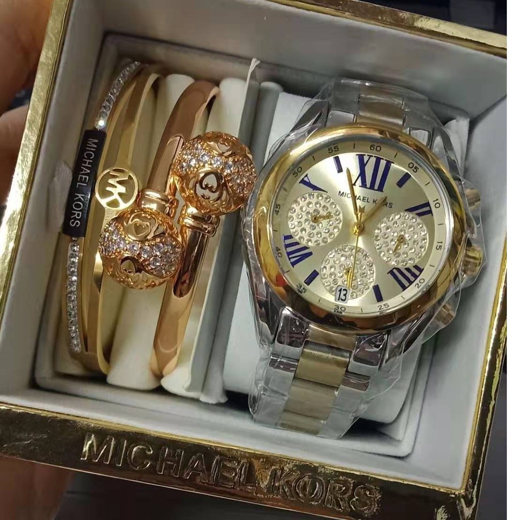 Michael Kors Mickey Bradshaw Set 2 Bangles Watch | Shopee Philippines