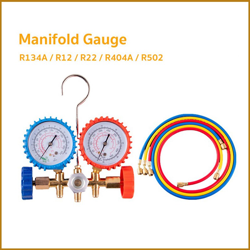 R134a/R22/R12/R502 Aircon Manifold Gauge Freon Pressure Gauge Manifold