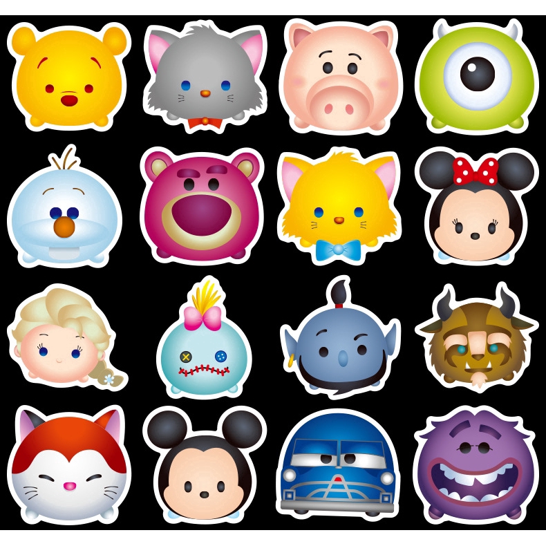 50 pcs Cute Disney Tsum Tsum Cartoon Waterproof PVC Stickers | Shopee  Philippines