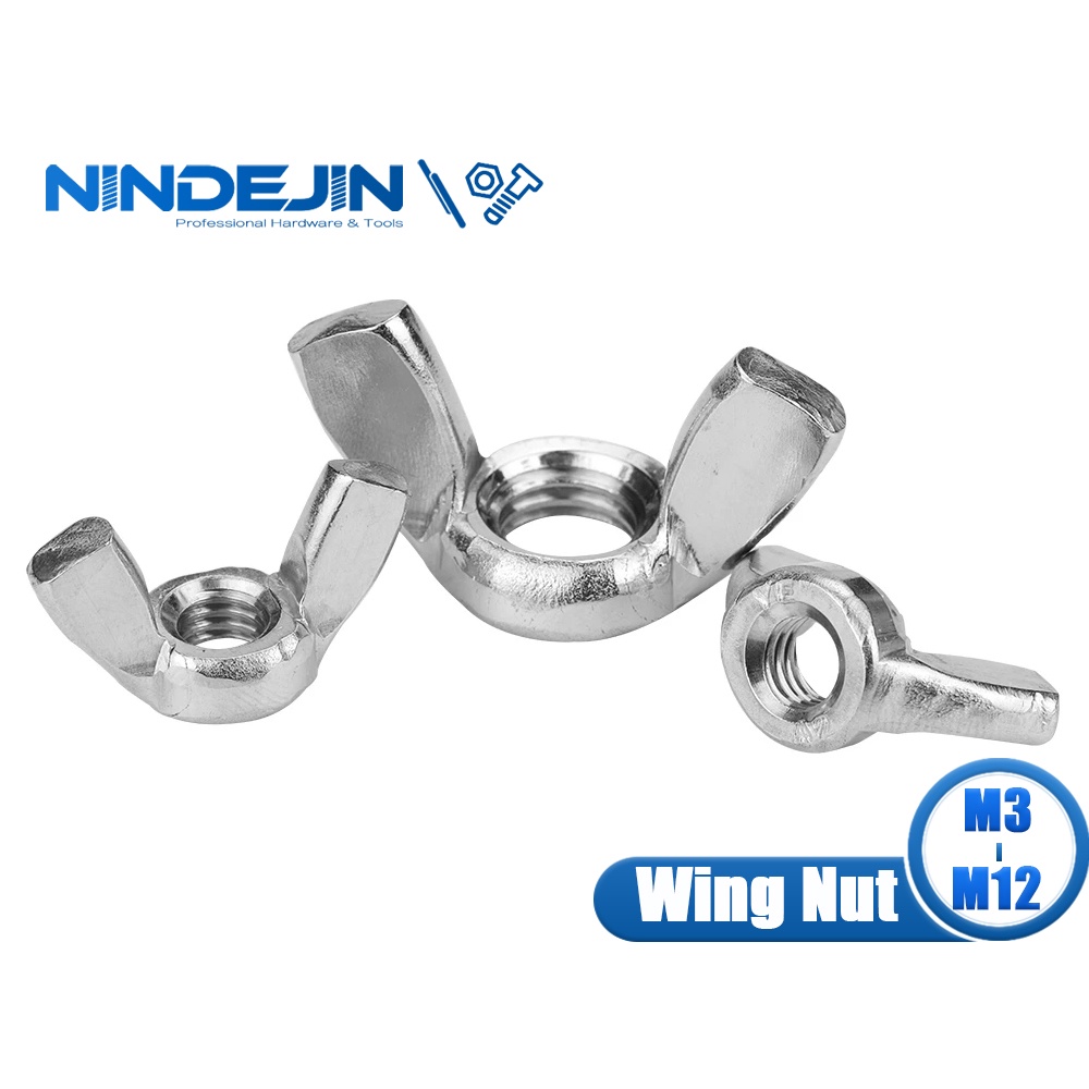 10pcs Metric Thread M6 304 Stainless Steel Wing Nuts Butterfly Nuts 