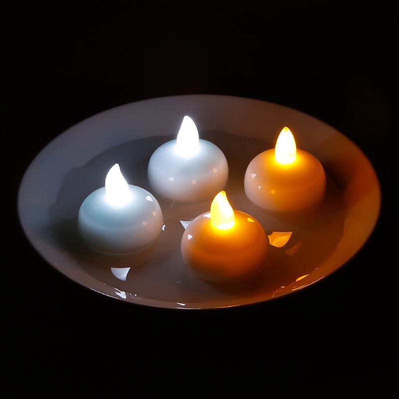 Yoodada 12pcs Floating Flameless Candles Shaped Led Lights