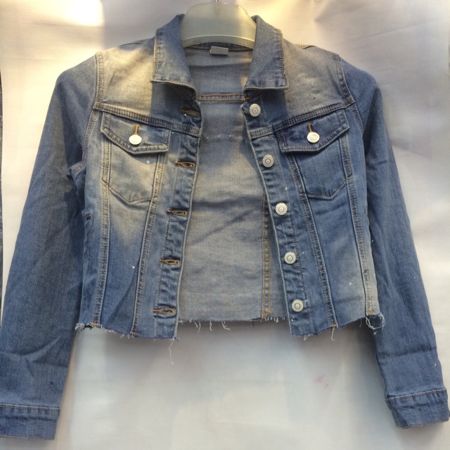 crop top and denim jacket