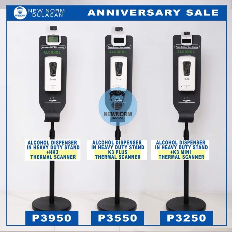 HEAVY DUTY AUTOMATIC ALCOHOL DISPENSER WITH THERMAL SCANNER IN HEAVY DUTY STAND Shopee Philippines