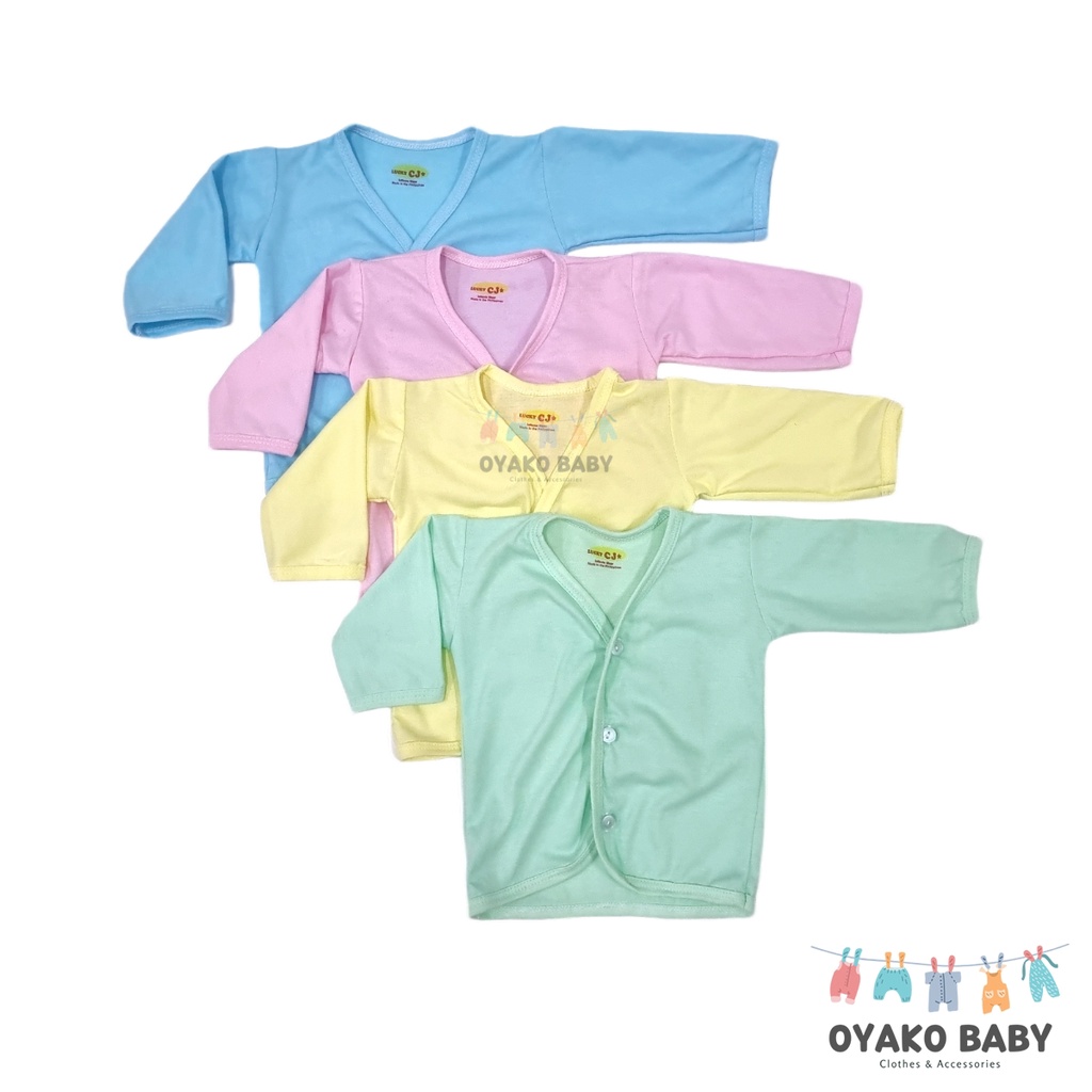 3pcs Lucky CJ Cotton Button Baby Clothes Colored Longsleeves For