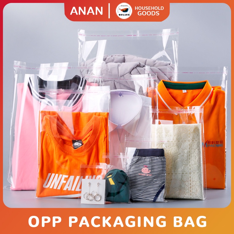 100pcs Opp plastic packaging bag for clothes/mask and packaging Clear