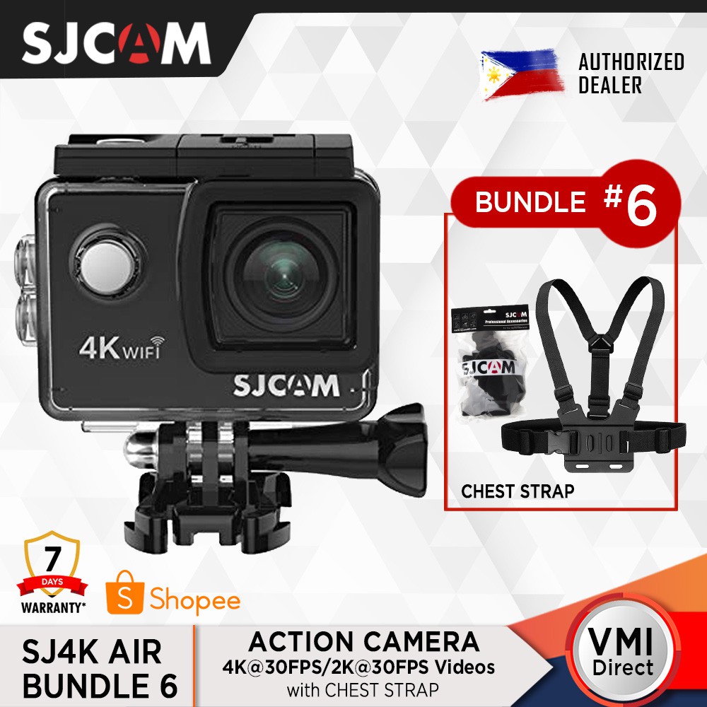 Bevestigen Speel Merchandiser SJCAM SJ4000 Air Black Action Camera Full HD 4K with Optional Bundle  Accessories / VMI DIRECT | Shopee Philippines