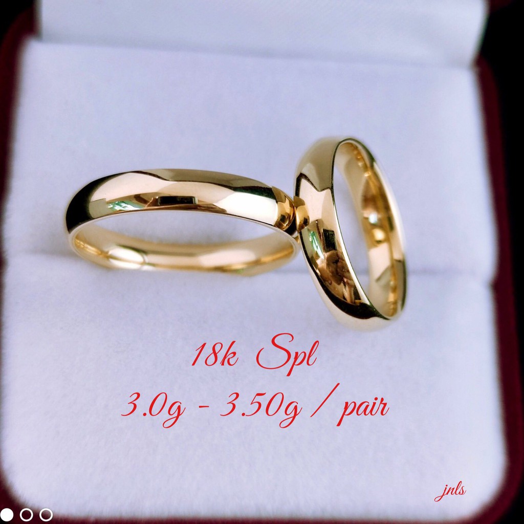 Free Engrave 18k Authentic Gold Wedding Ring Plain Comfort 4mm Shopee Philippines