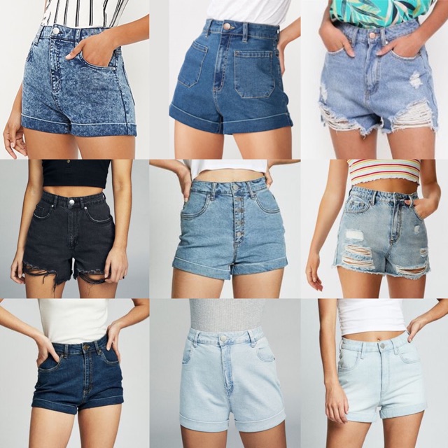 high waisted jean shorts