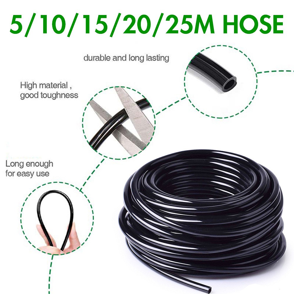 5m Yosoo 5m/10m/20m Watering Tubing PVC Hose Pipe 4/7mm Agriculture Lawn Micro Dripper Irrigation System 