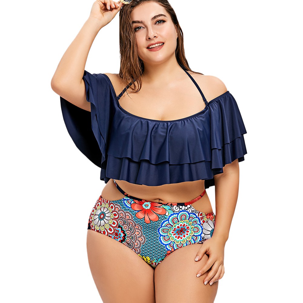 plus size flounce bikini top