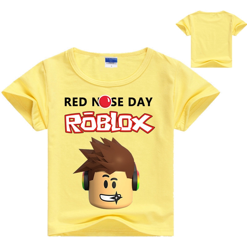 New Short Sleeved Roblox Red Nose Day T Shirt For Boys And Girls Cartoon Children S Wear Shopee Philippines - simyjoy children roblox t shirt kids games red nose day tee cute cartoon outdoor shirt breathable top 100 cotton 6 colors for boys girls teens