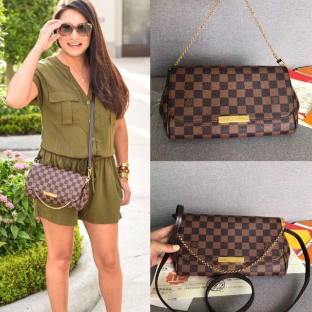 AUTHENTIC Louis Vuitton Favorite MM Damier Ebene PREOWNED (WBA725) – Jj's  Closet, LLC