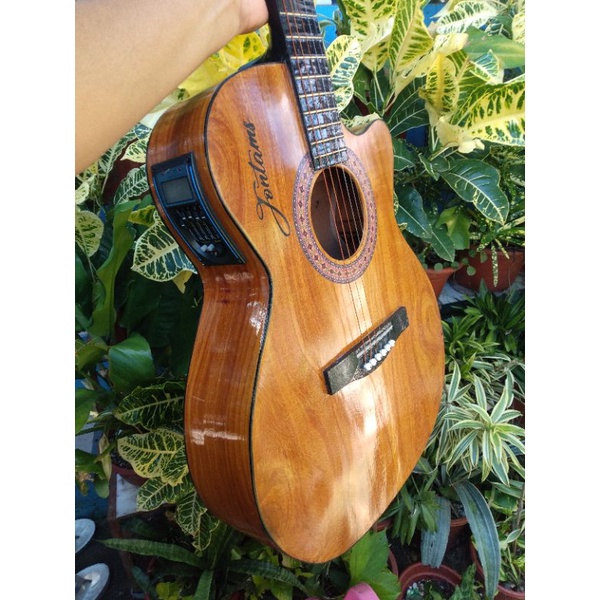 (cebu made) low action solid Langka wood acoustic guitar w/ 5 band