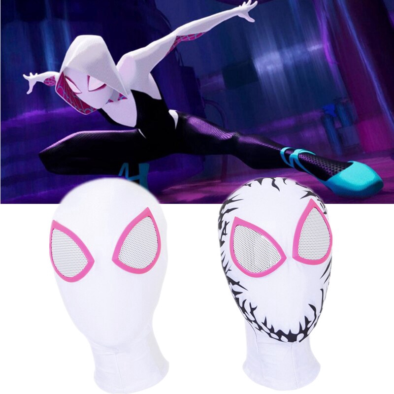 Gwen Stacy Spider-Man: Into the Spider-Verse Mask Lenses 3D Cosplay  Spiderman Superhero Props Masks | Shopee Philippines