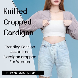 Knitted Cropped Cardigan (Small-Large)