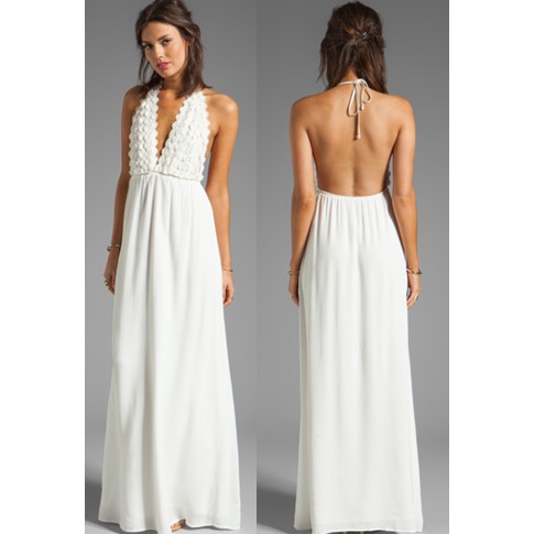 white halter beach dress