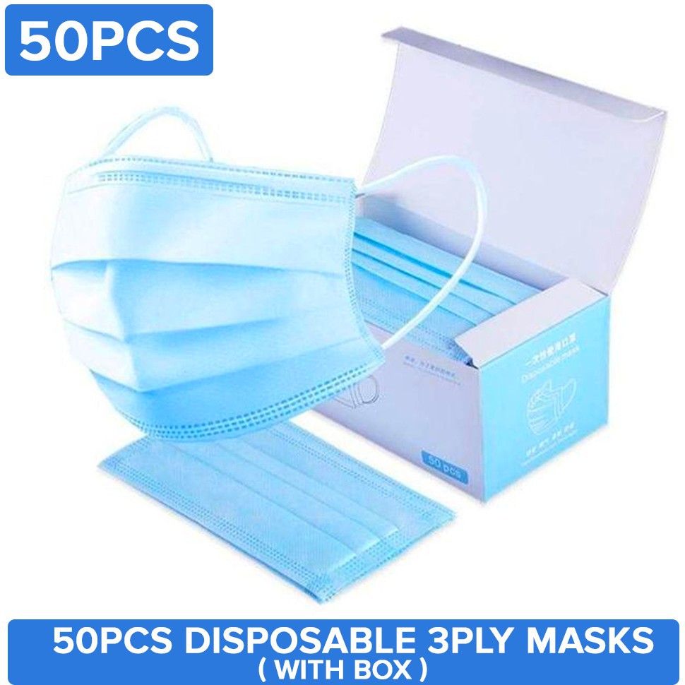 Sale! 3-ply Disposable Surgical Face Mask 50 Pcs With Box Cod 